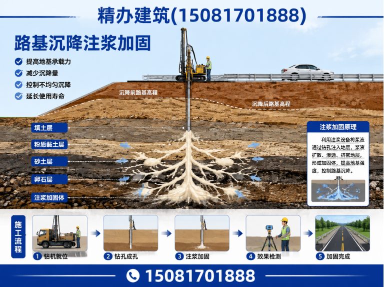 磁县基础下沉注浆顶升展示图