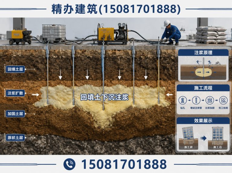 磁县厂房地面下沉注浆展示图